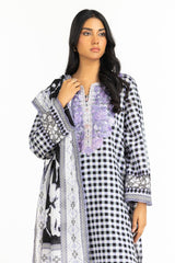 UAE-3PC Lawn Printed Suit With Embroidered IUSTKSD-545