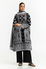 UAE-3PC Lawn Printed Suit With Embroidered IUSTKSD-551