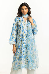 UAE-3PC Lawn Printed Suit with Embroidered IUSTKSD-634