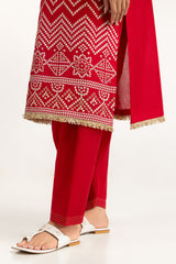UAE-3PC Lawn Printed Suit With Embroidered IUSTKSD-693