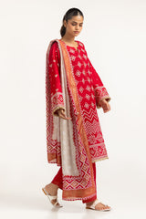 UAE-3PC Lawn Printed Suit With Embroidered IUSTKSD-693