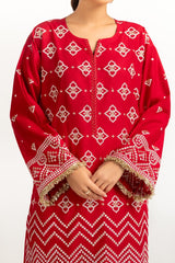 UAE-3PC Lawn Printed Suit With Embroidered IUSTKSD-693