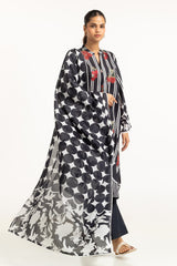 UAE-3PC Lawn Printed Suit With Embroidered IUSTKSD-736