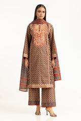 UAE-3PC Lawn Printed Suit With Embroidered IUSTKSD-930