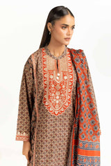 UAE-3PC Lawn Printed Suit With Embroidered IUSTKSD-930