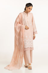 UAE-3PC Lawn Schiffli Embroidered Suit IUSTKSD-764