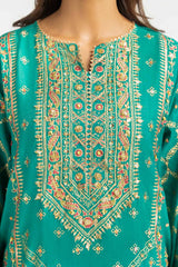 UAE-3PC Paper Cotton Lacquer Printed Hand Embellished Suit IUSTKSD-834