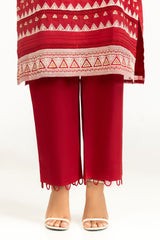 UAE-3PC Paper Cotton Lacquer Printed Suit With Embroidered IUSTKSD-775