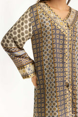 UAE-3PC Printed Rawsilk Embroidered Suit IUSTKSD-1088