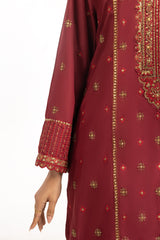 UAE-3PC Raw silk Embroidered Suit IUSTKSD-875