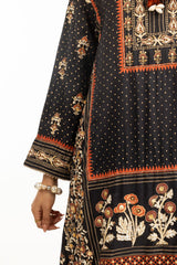 UAE-3PC raw-silk Lacquer Printed Hand Embellished Suit  IUSTKSD-785