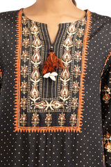 UAE-3PC raw-silk Lacquer Printed Hand Embellished Suit  IUSTKSD-785