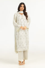 UAE-3PC Swiss Voile Embroidered Suit IUSTKSD-829