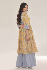 UAE -Unstitched Gold Printed Lawn Shirt SL-42035 B