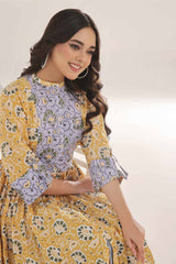 UAE -Unstitched Gold Printed Lawn Shirt SL-42035 B