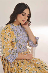 UAE -Unstitched Gold Printed Lawn Shirt SL-42035 B