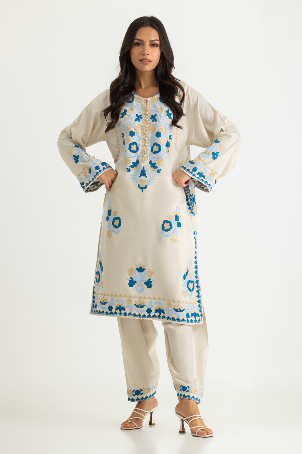 UAE-Acrylic Embroidered Shirt Trouser