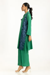 UAE-Arabic Linen Embroidered Co-Ord Set IUSTTS-1191