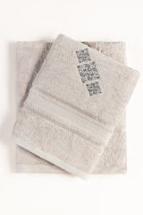 UAE-Ash Lilac Embroidered Towel