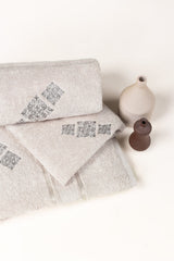 UAE-Ash Lilac Embroidered Towel
