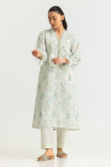 UAE-Blended Printed Shirt With Embroidered And Dyed Trouser