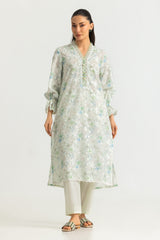 UAE-Blended Printed Shirt With Embroidered And Dyed Trouser