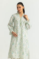 UAE-Blended Printed Shirt With Embroidered And Dyed Trouser