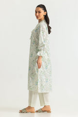 UAE-Blended Printed Shirt With Embroidered And Dyed Trouser