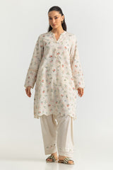 UAE-Blended Printed Shirt With Embroidered And Dyed Trouser