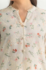 UAE-Blended Printed Shirt With Embroidered And Dyed Trouser
