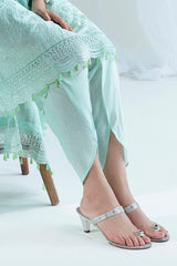 UAE-3 Piece Embroidered Lawn Suit with Borders, Bunches and Silk Dupatta FE-52079