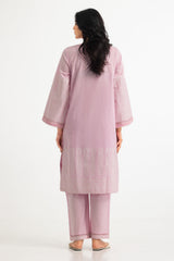 UAE-Cambric Block Printed Co-Ord Set With Embroidered