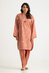 UAE- Cambric Block Printed Co-Ord Set With Embroidered