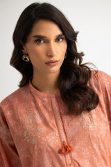 UAE- Cambric Block Printed Co-Ord Set With Embroidered