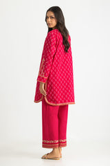 UAE-Cambric Block Printed Co-Ord Set With Embroidered