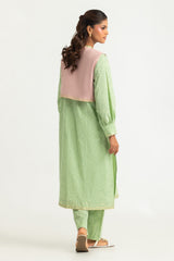 UAE- Cambric Block Printed Co-Ord Set With Waistcoat