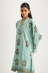UAE-Cambric Block Printed Shirt And Dyed Trouser