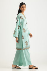 UAE-Cambric Block Printed Shirt And Dyed Trouser
