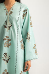 UAE-Cambric Block Printed Shirt And Dyed Trouser