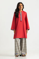 UAE-Cambric Dyed Shirt And Printed Trouser