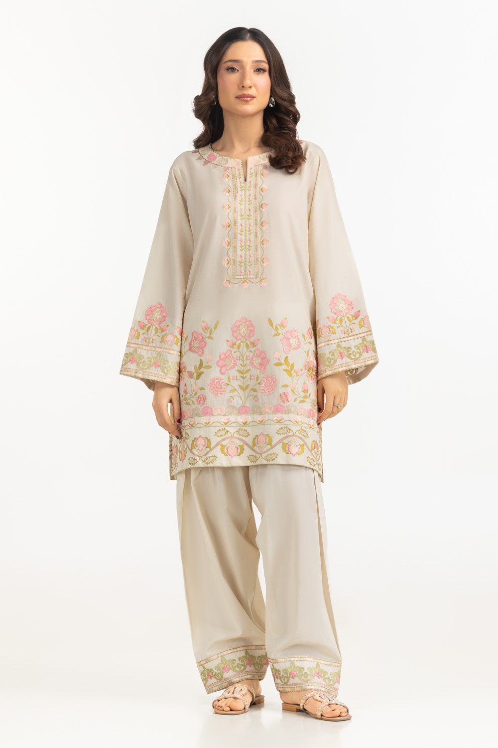 UAE-Cambric Embroidered Co-Ord Set IPST-77479