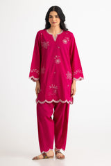 UAE- Cambric Embroidered Co-Ord Set