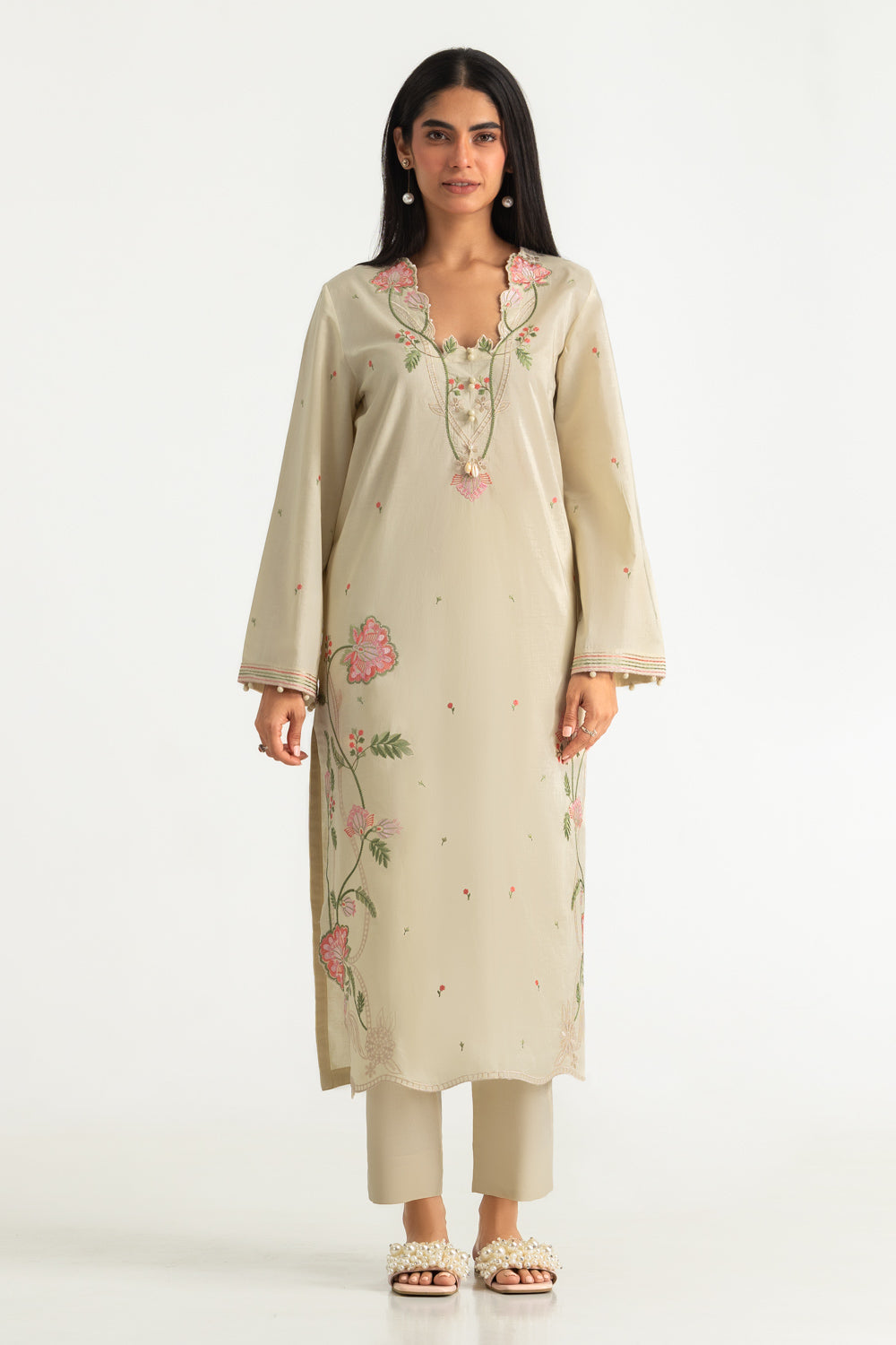 UAE-Cambric Embroidered Co-Ord Set