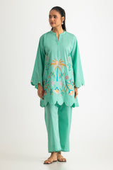 UAE-Cambric Embroidered Co-Ord Set