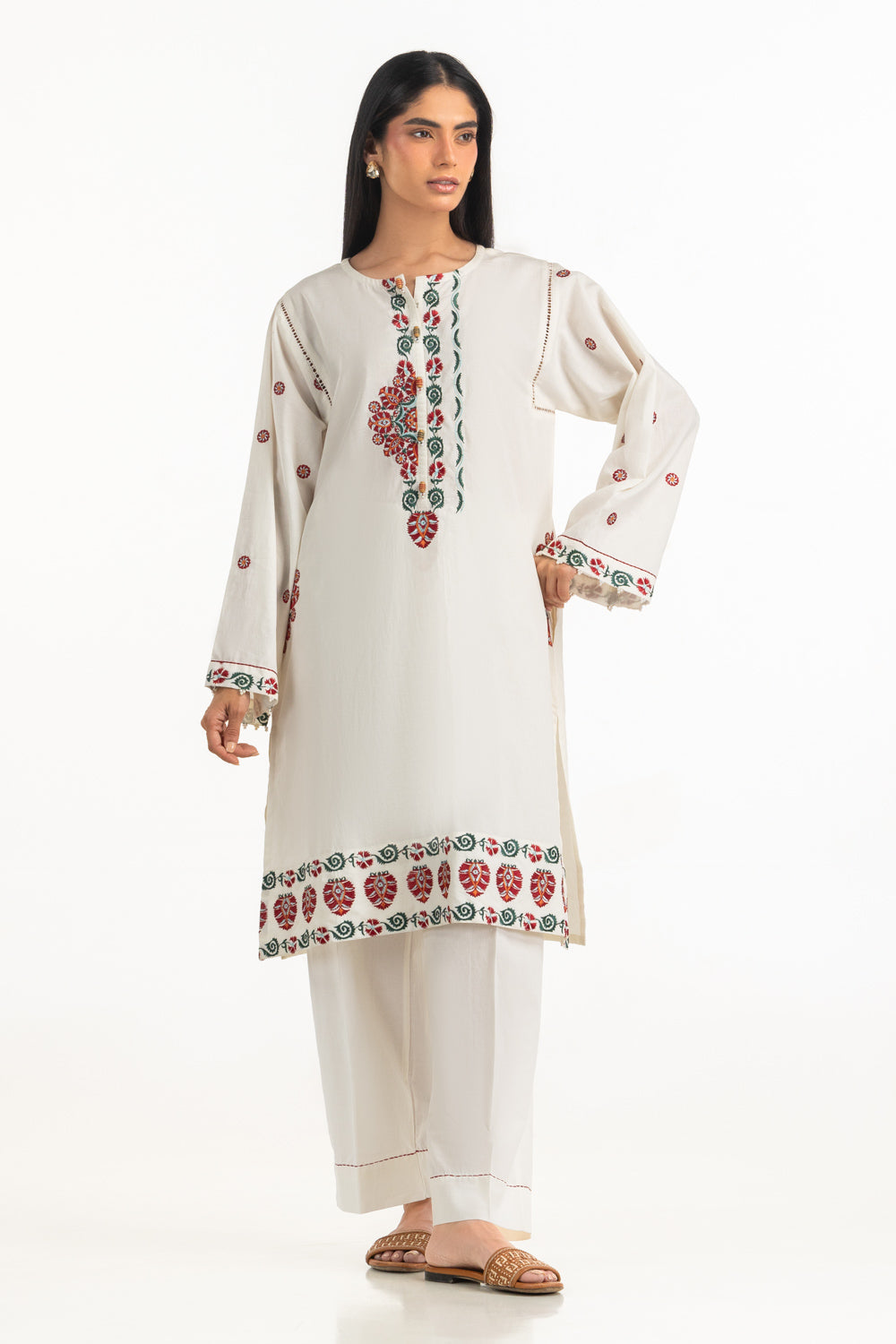 UAE-Cambric Embroidered Co-Ord Set IPST-77695