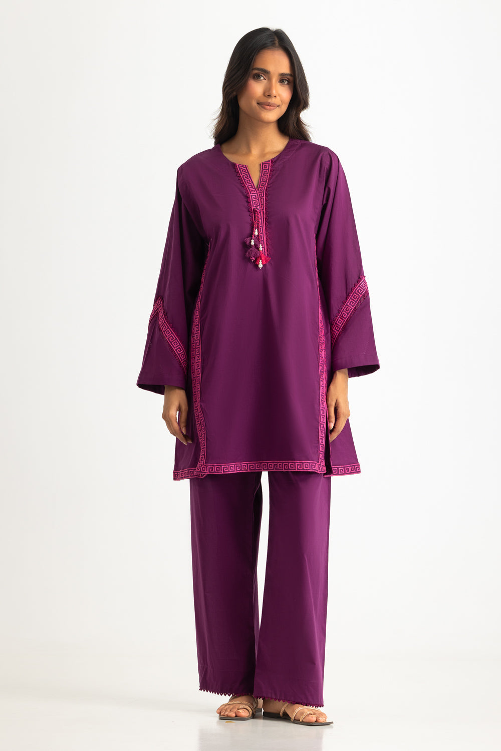 UAE- Cambric Embroidered Co-Ord Set