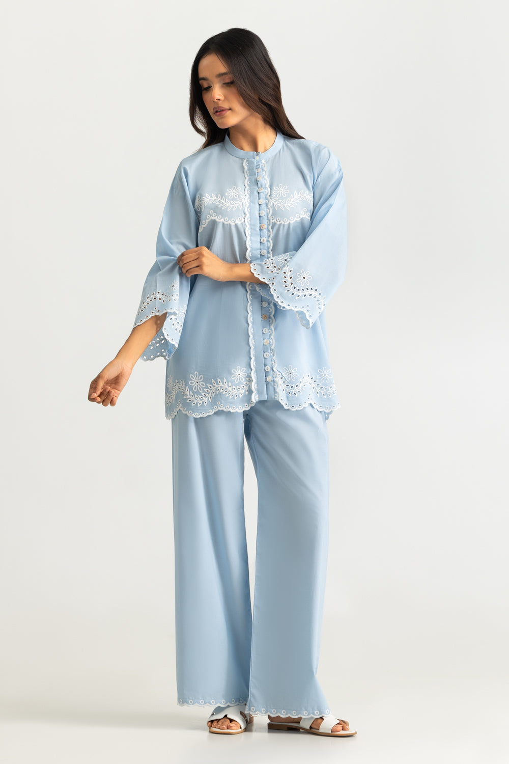 UAE-Cambric Embroidered Co-Ord Set