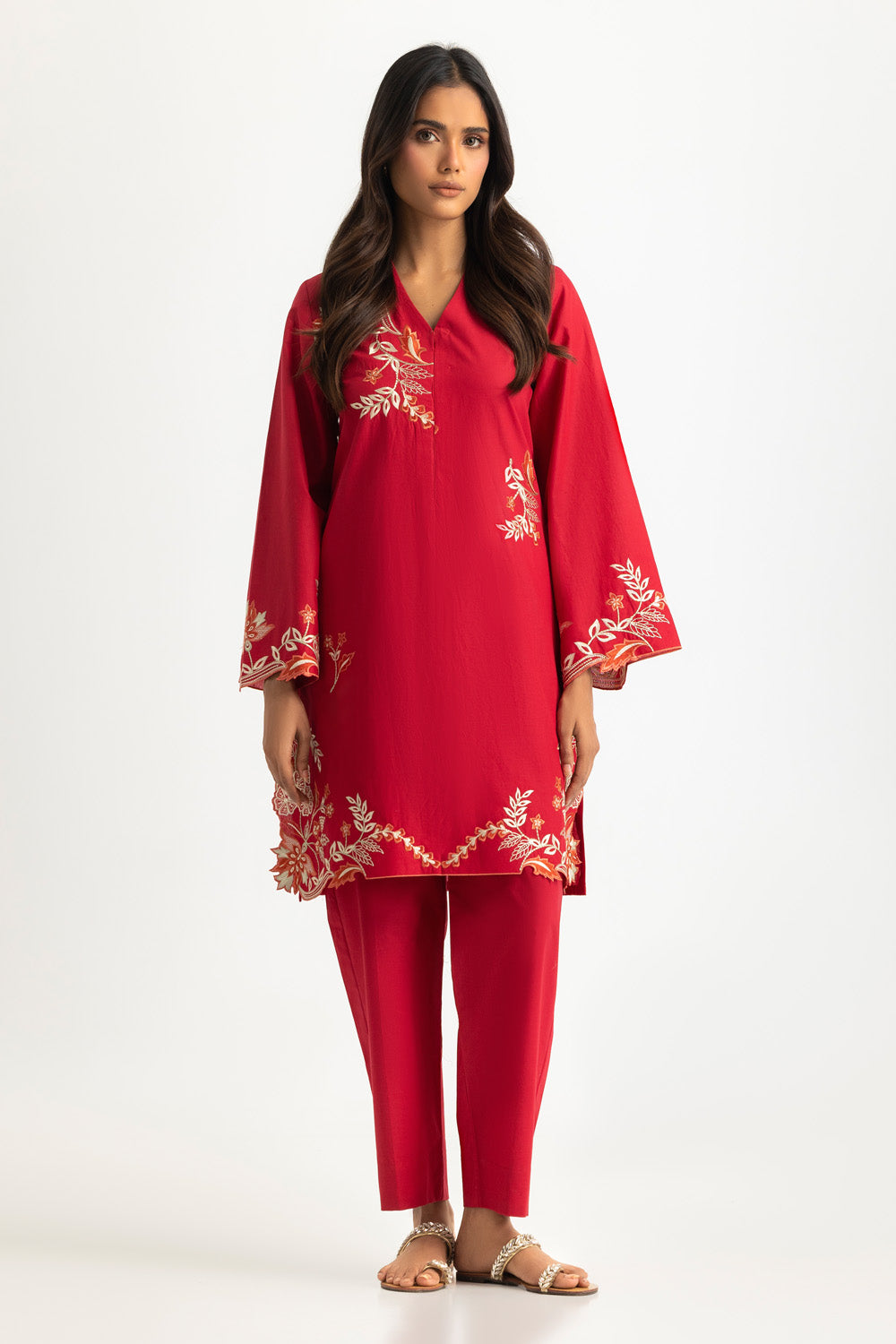 UAE- Cambric Embroidered Co-Ord Set
