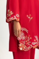 UAE- Cambric Embroidered Co-Ord Set