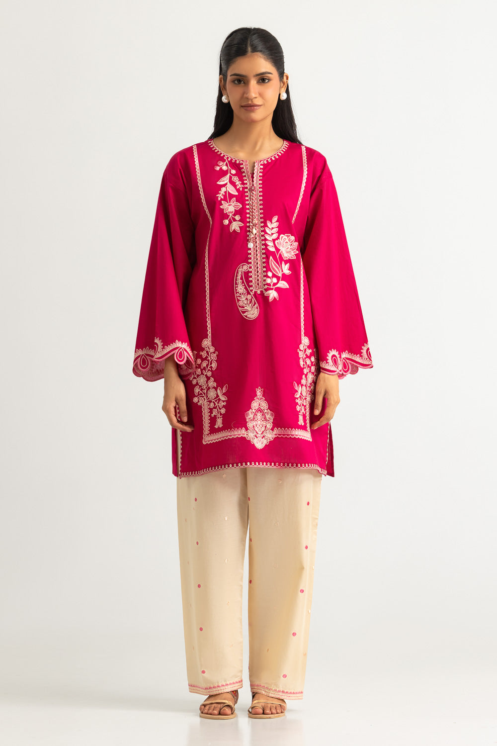 UAE- Cambric Embroidered Co-Ord Set